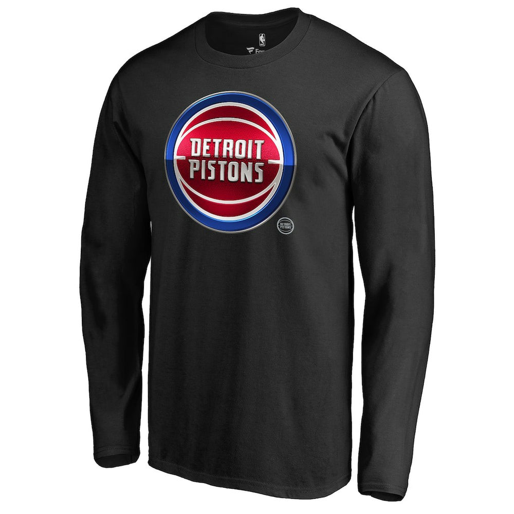 Black Detroit Pistons Midnight Mascot Long Sleeve T-Shirt sale | NBA