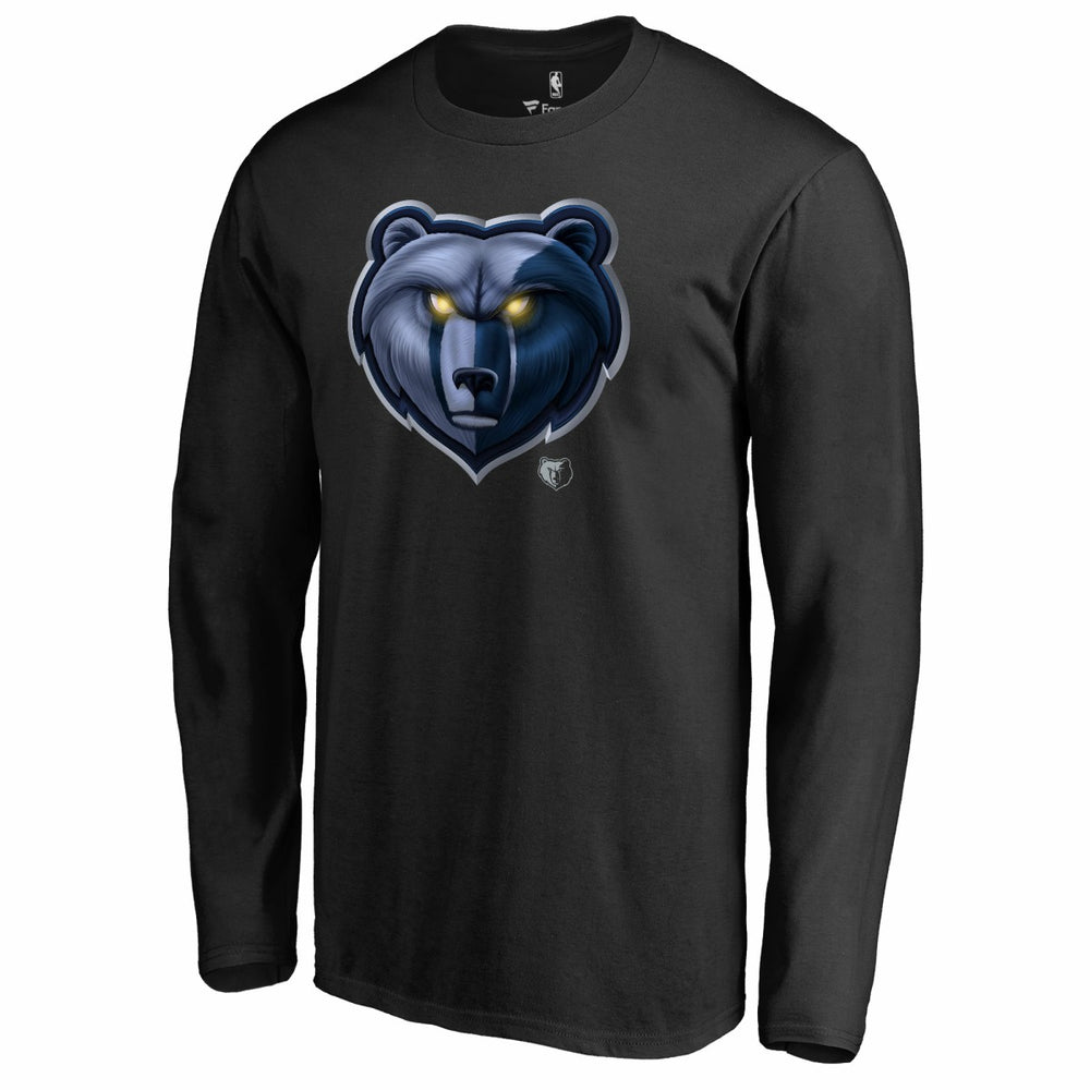 Black Memphis Grizzlies Midnight Mascot Long Sleeve T-Shirt | NBA