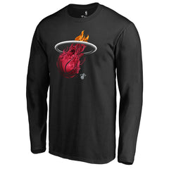 Black Miami Heat Midnight Mascot Long Sleeve T-Shirt | NBA