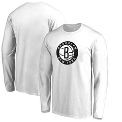 White Brooklyn Nets Alternate Logo Long Sleeve T-Shirt | NBA