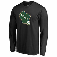 Black Milwaukee Bucks Alternate Logo Long Sleeve T-Shirt | NBA