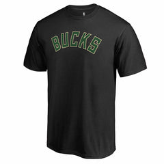 Black Milwaukee Bucks Primary Wordmark T-Shirt | NBA