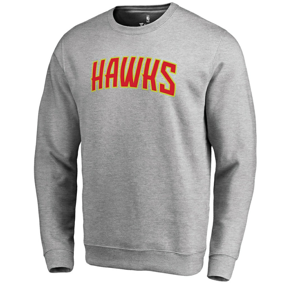 Heathered Gray Atlanta Hawks Wordmark Pullover Sweatshirt | NBA