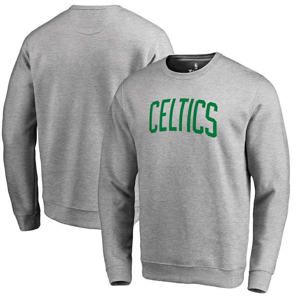 Heathered Gray Boston Celtics Wordmark Pullover Sweatshirt | NBA