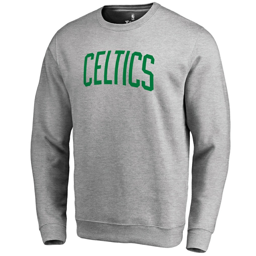 Heathered Gray Boston Celtics Wordmark Pullover Sweatshirt | NBA