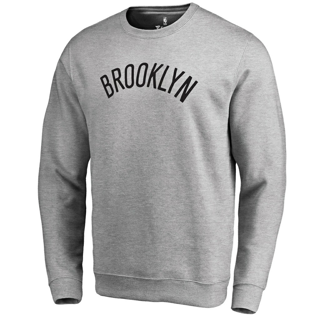 Heathered Gray Brooklyn Nets Wordmark Pullover Sweatshirt | NBA