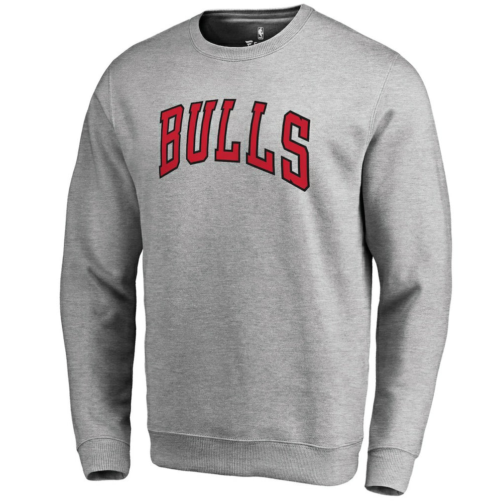 Heathered Gray Chicago Bulls Wordmark Pullover Sweatshirt | NBA