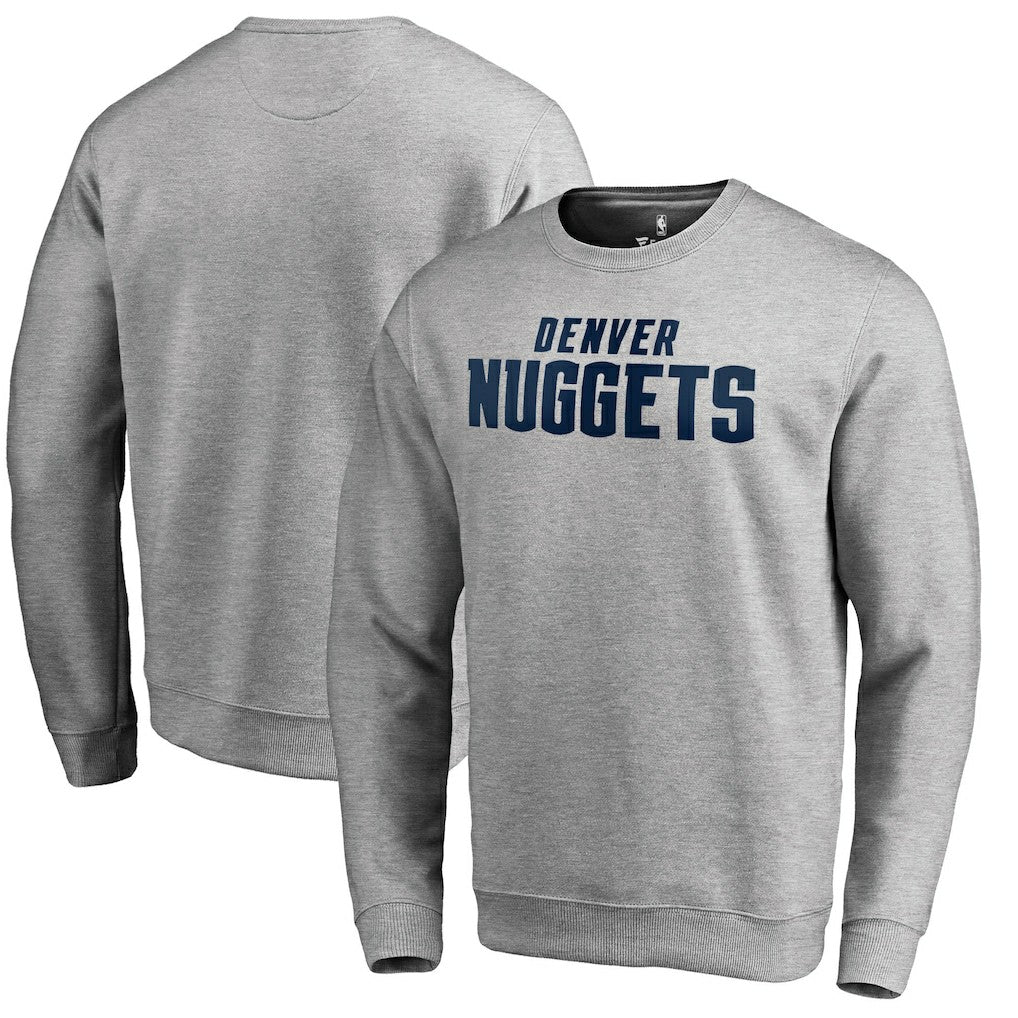 Heathered Gray Denver Nuggets Wordmark Pullover Sweatshirt sale | NBA