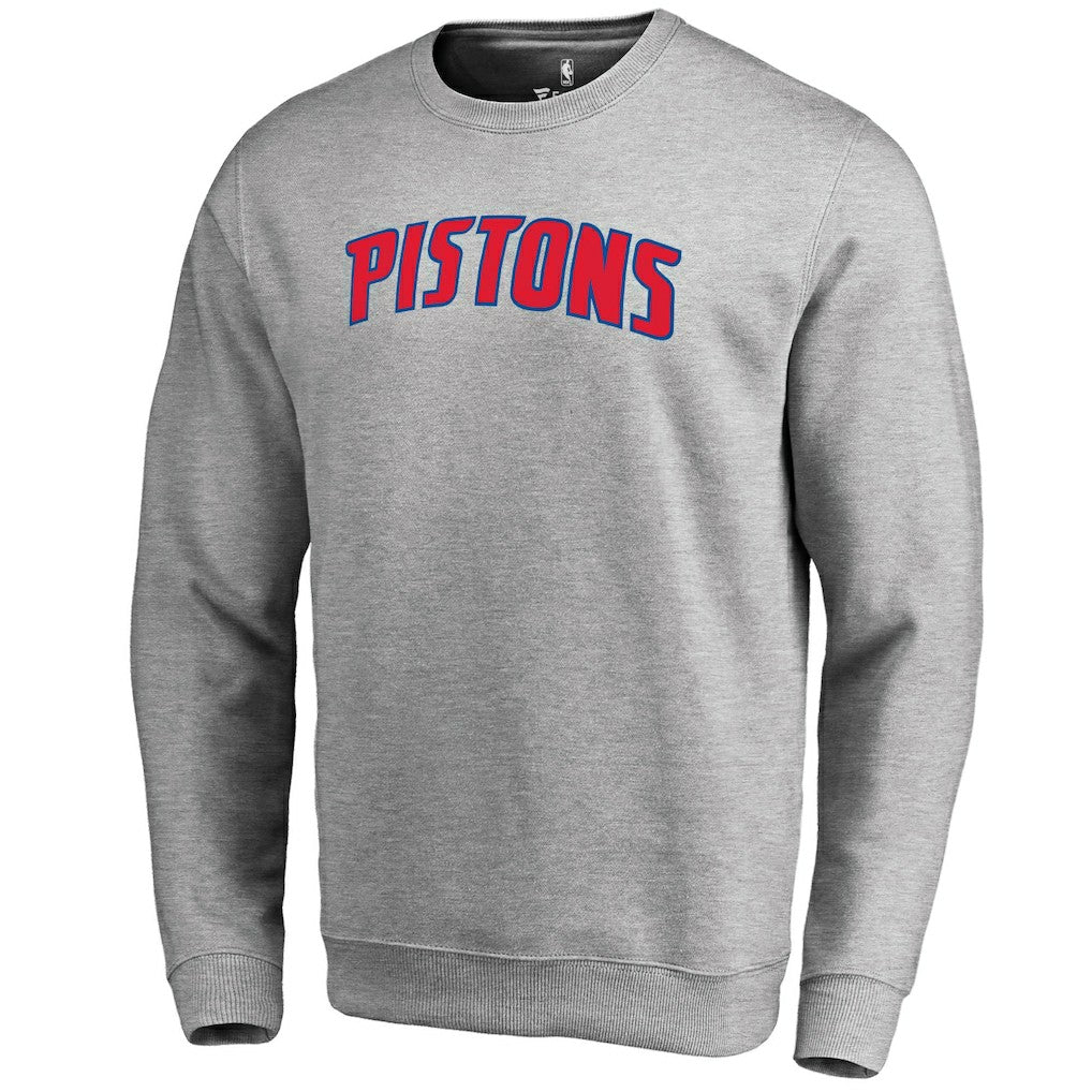 Heathered Gray Detroit Pistons Wordmark Pullover Sweatshirt sale | NBA