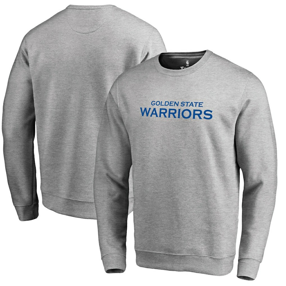 Heathered Gray Golden State Warriors Wordmark Pullover Sweatshirt sale | NBA