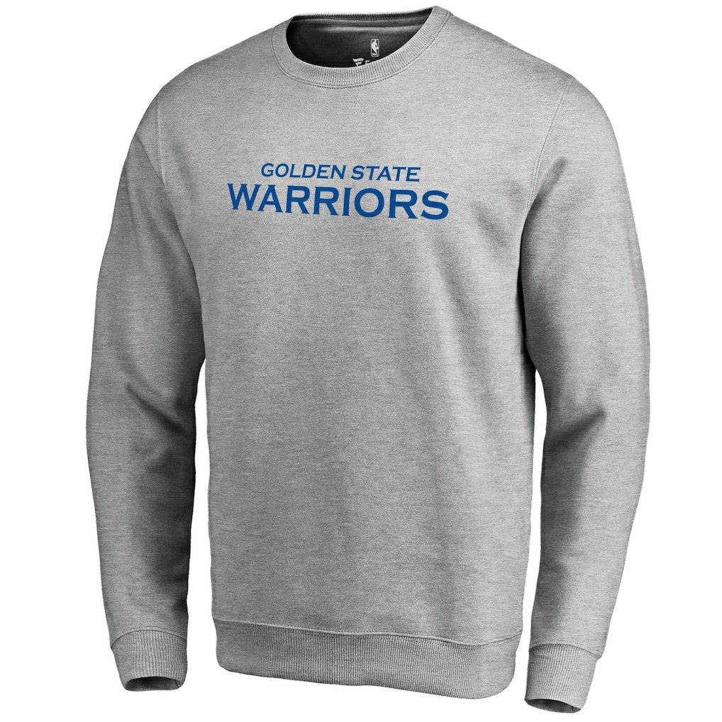 Heathered Gray Golden State Warriors Wordmark Pullover Sweatshirt sale | NBA