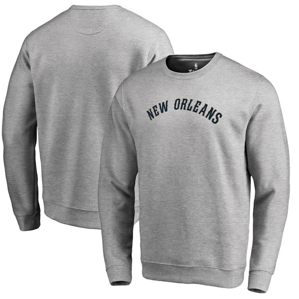 Heathered Gray New Orleans Pelicans Wordmark Pullover Sweatshirt | NBA