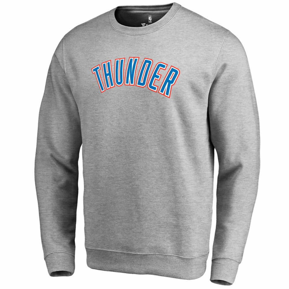 Heathered Gray Oklahoma City Thunder Wordmark Pullover Sweatshirt | NBA