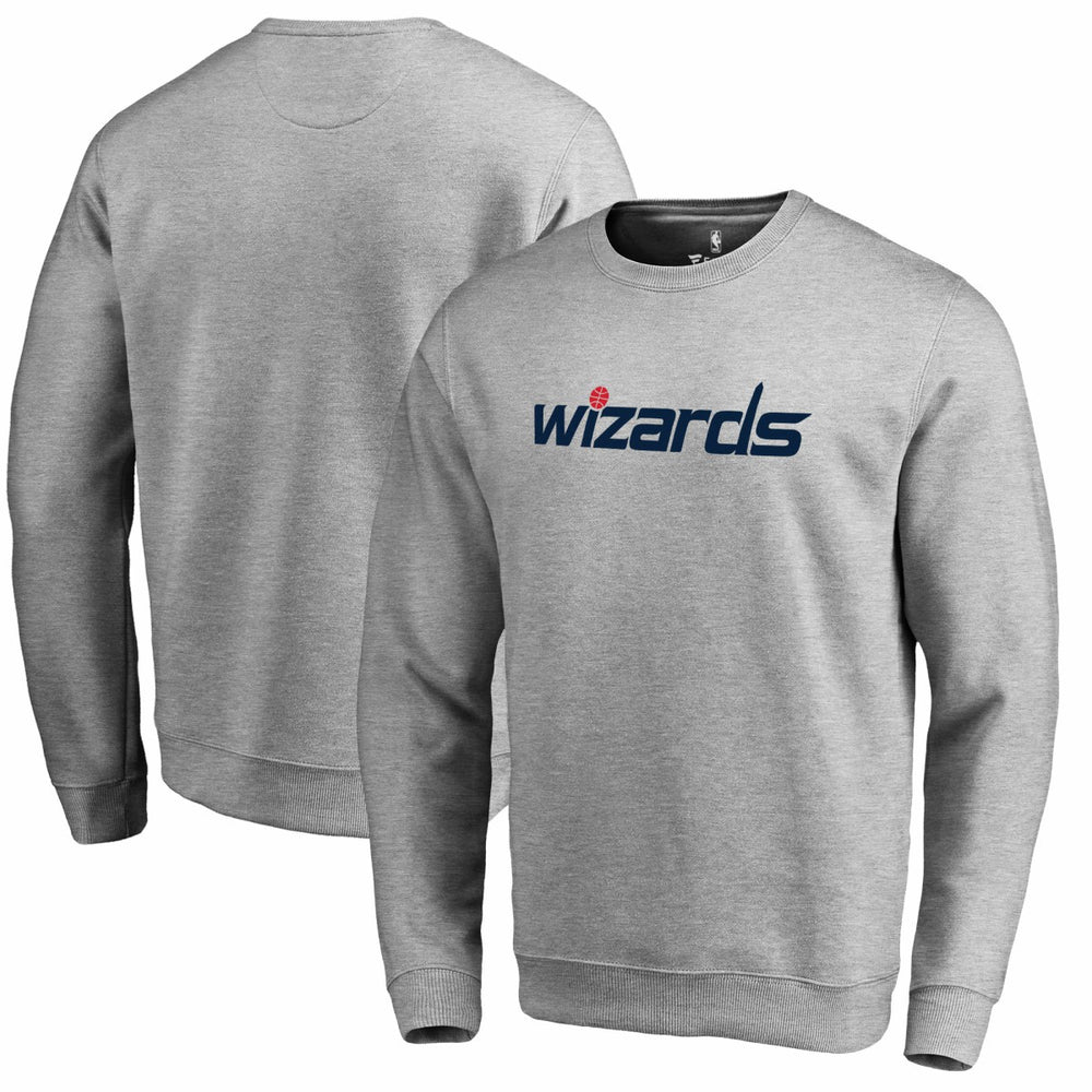 Heathered Gray Washington Wizards Wordmark Pullover Sweatshirt | NBA