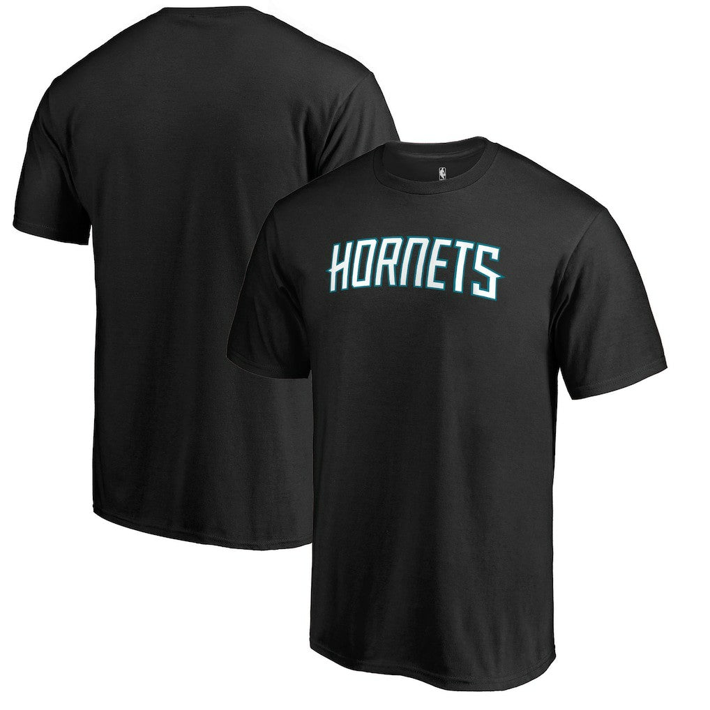 Black Charlotte Hornets Primary Wordmark T-Shirt | NBA