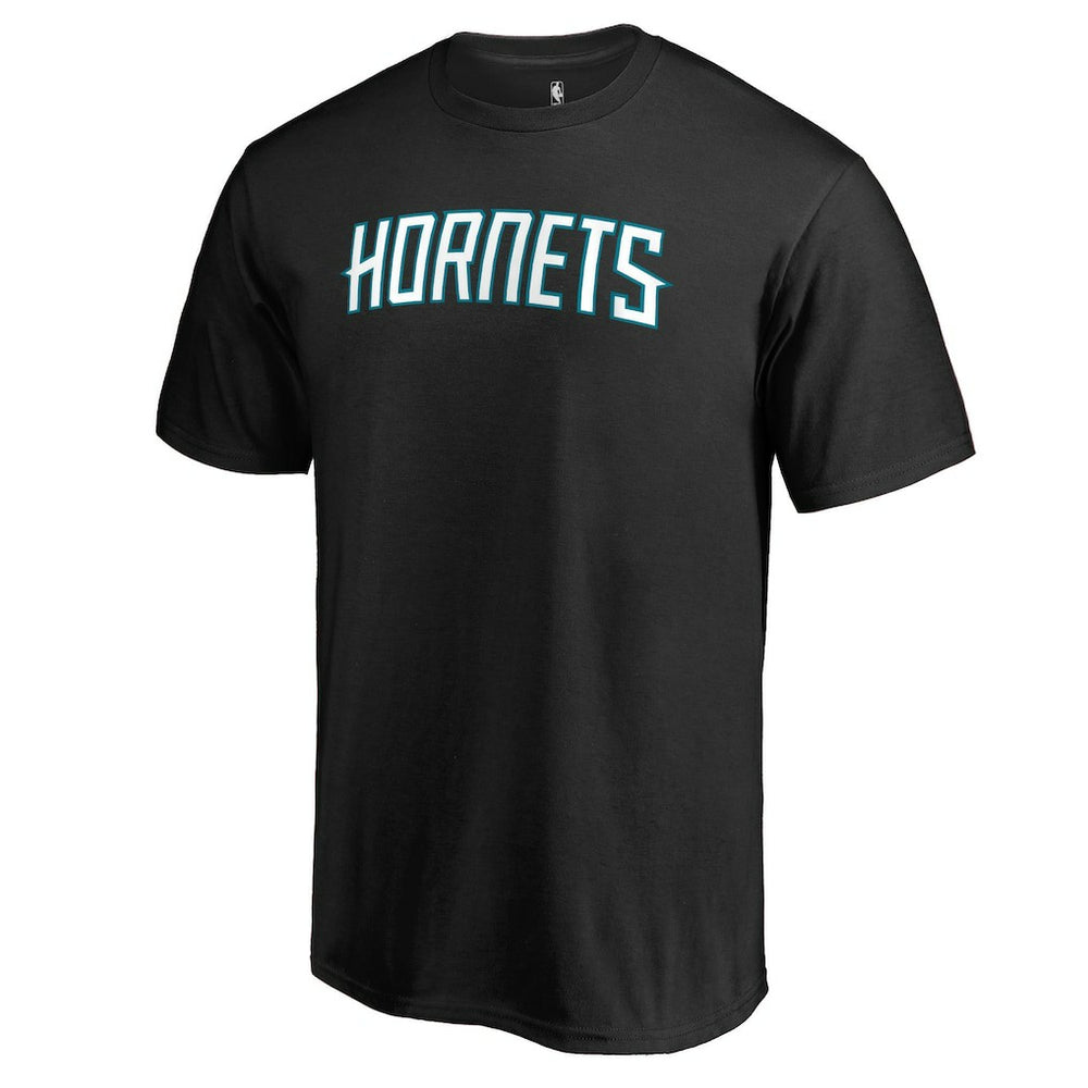 Black Charlotte Hornets Primary Wordmark T-Shirt | NBA