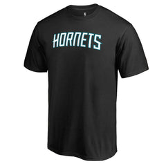 Black Charlotte Hornets Primary Wordmark T-Shirt | NBA