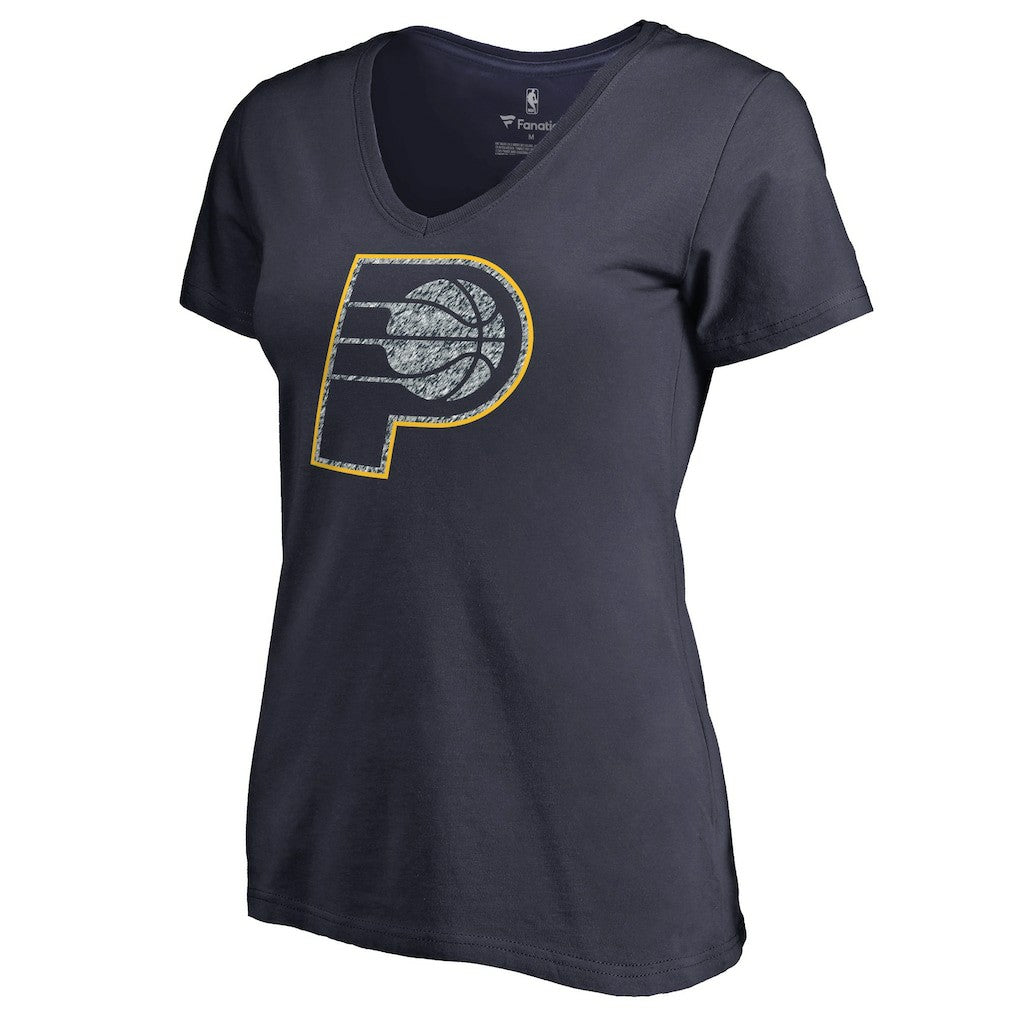 Navy Indiana Pacers Women's Static Logo V-Neck T-Shirt | NBA