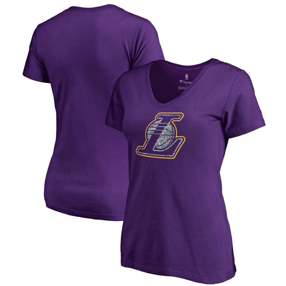 Purple Los Angeles Lakers Women's Static Logo V-Neck T-Shirt | NBA