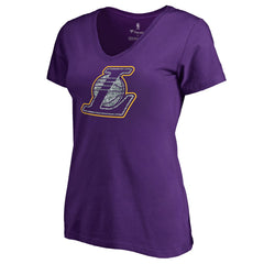 Purple Los Angeles Lakers Women's Static Logo V-Neck T-Shirt | NBA