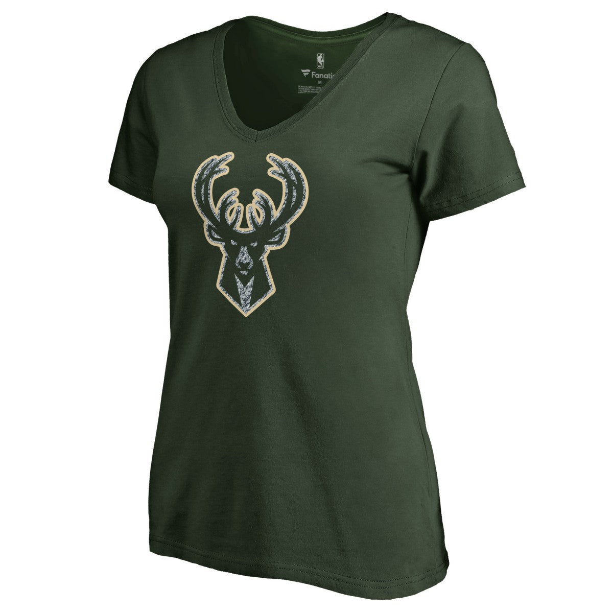 Green Milwaukee Bucks Women's Static Logo V-Neck T-Shirt | NBA