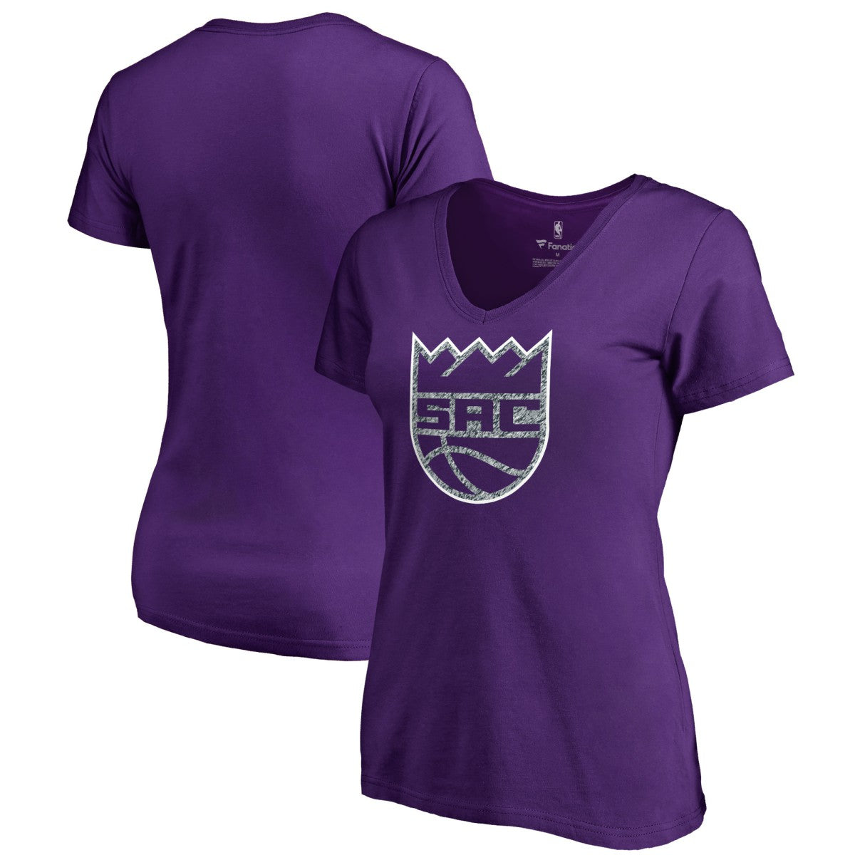 Purple Sacramento Kings Women's Static Logo V-Neck T-Shirt | NBA