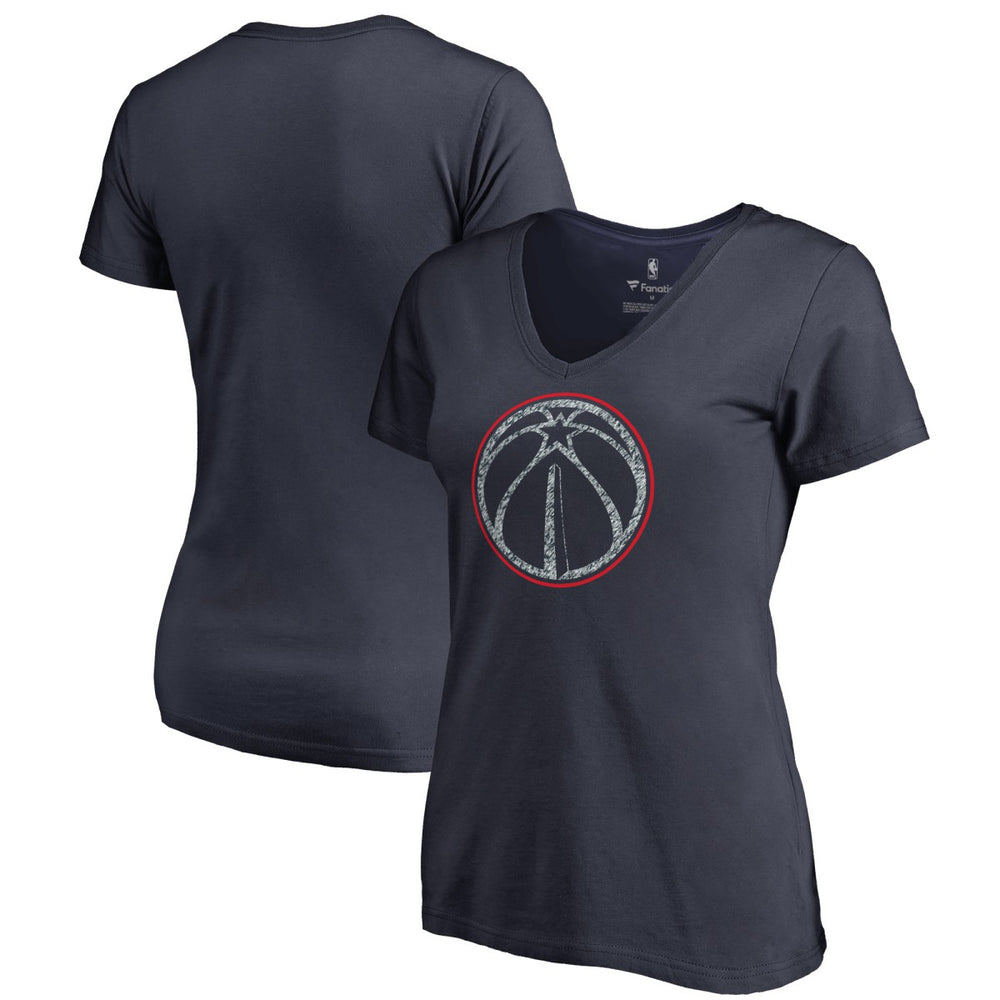 Navy Washington Wizards Women's Static Logo V-Neck T-Shirt | NBA