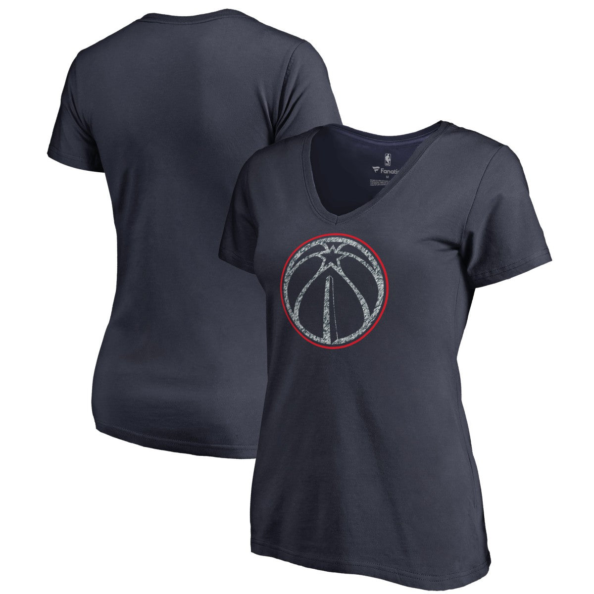 Navy Washington Wizards Women's Static Logo V-Neck T-Shirt | NBA