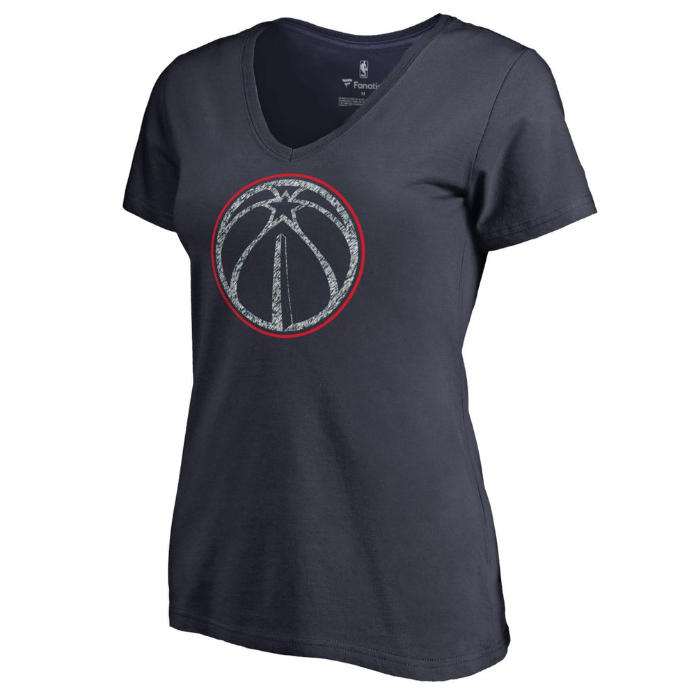 Navy Washington Wizards Women's Static Logo V-Neck T-Shirt | NBA