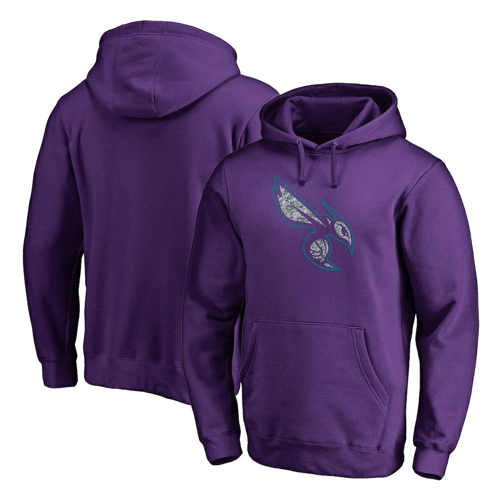 Purple Charlotte Hornets Static Logo Pullover Hoodie | NBA