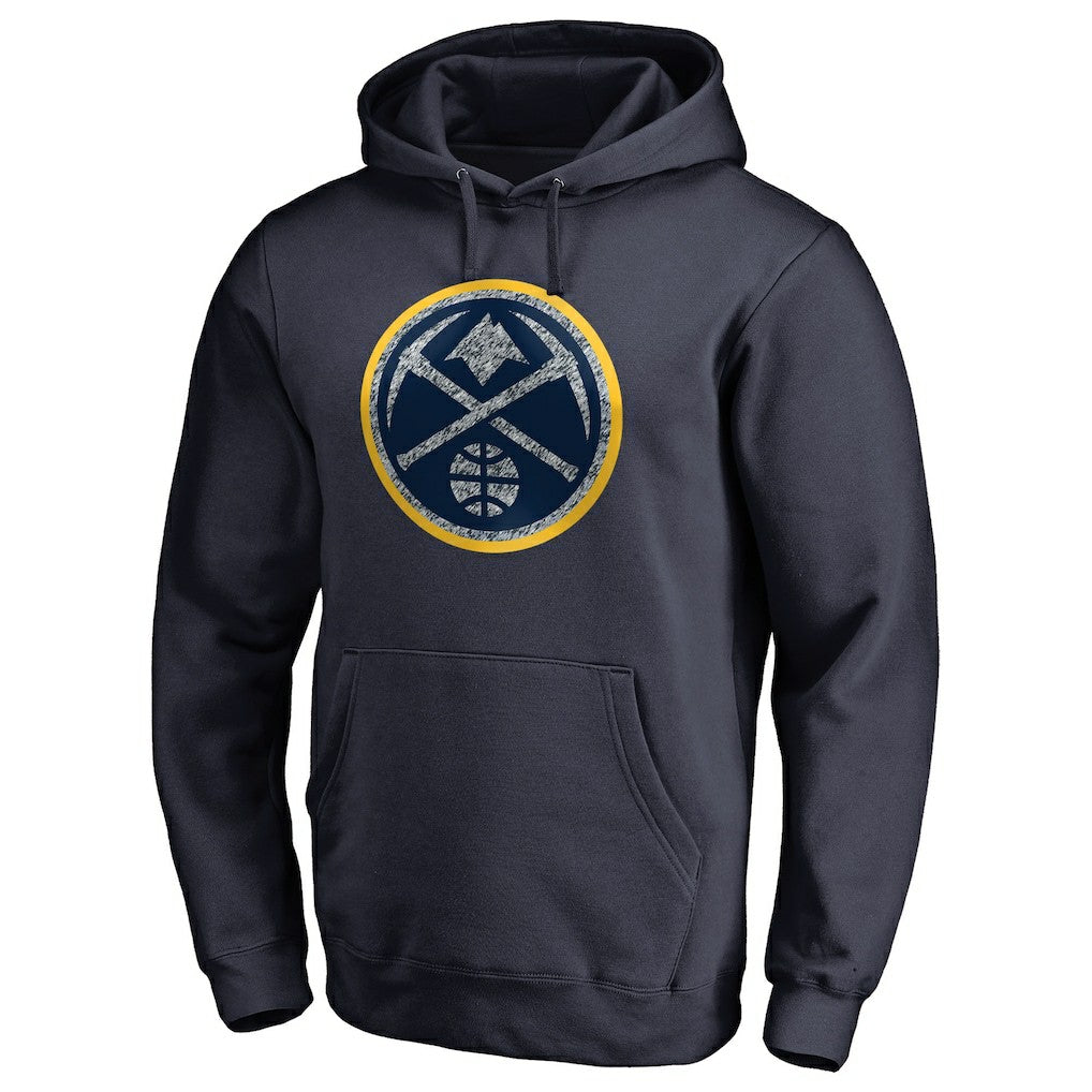 Navy Denver Nuggets Static Logo Pullover Hoodie sale | NBA