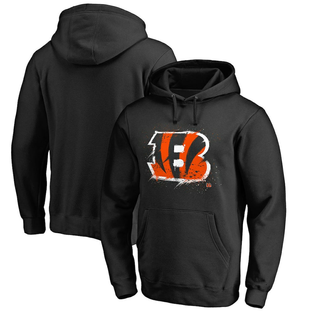 Cincinnati Bengals Splatter Logo Pullover Hoodie | NFL Outlet