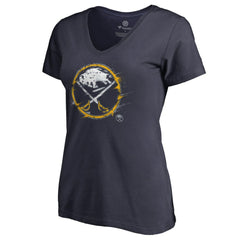 Buffalo Sabres Women's Splatter Logo V-Neck T-Shirt -  NHL T-shirts