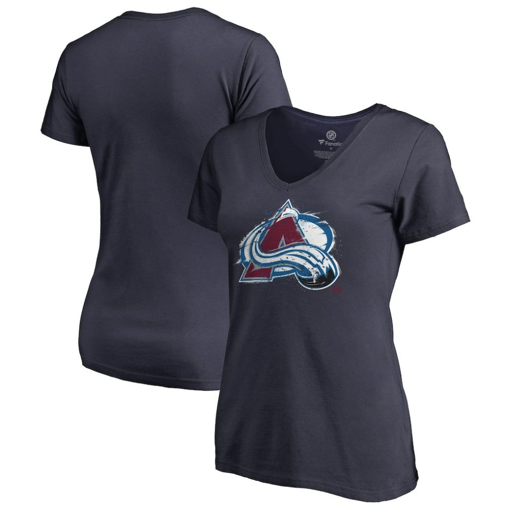 Colorado Avalanche Women's Splatter Logo V-Neck T-Shirt -  NHL T-shirts