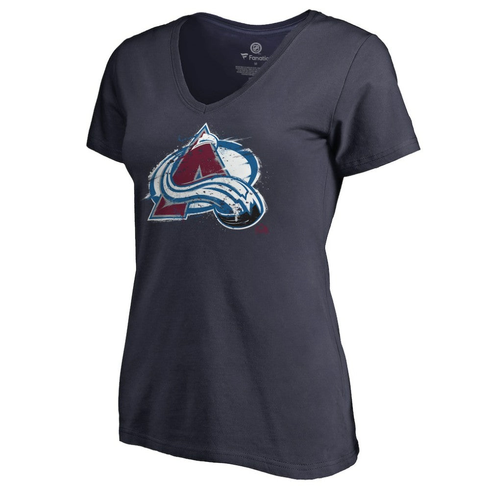 Colorado Avalanche Women's Splatter Logo V-Neck T-Shirt -  NHL T-shirts