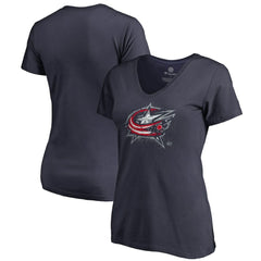 Columbus Blue Jackets Women's Splatter Logo V-Neck T-Shirt -  NHL T-shirts