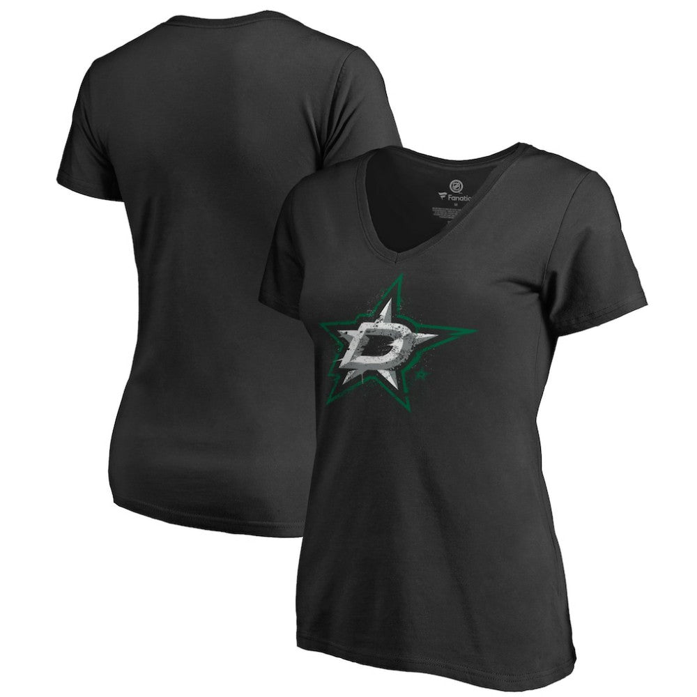 Dallas Stars Women's Splatter Logo V-Neck T-Shirt -  NHL T-shirts