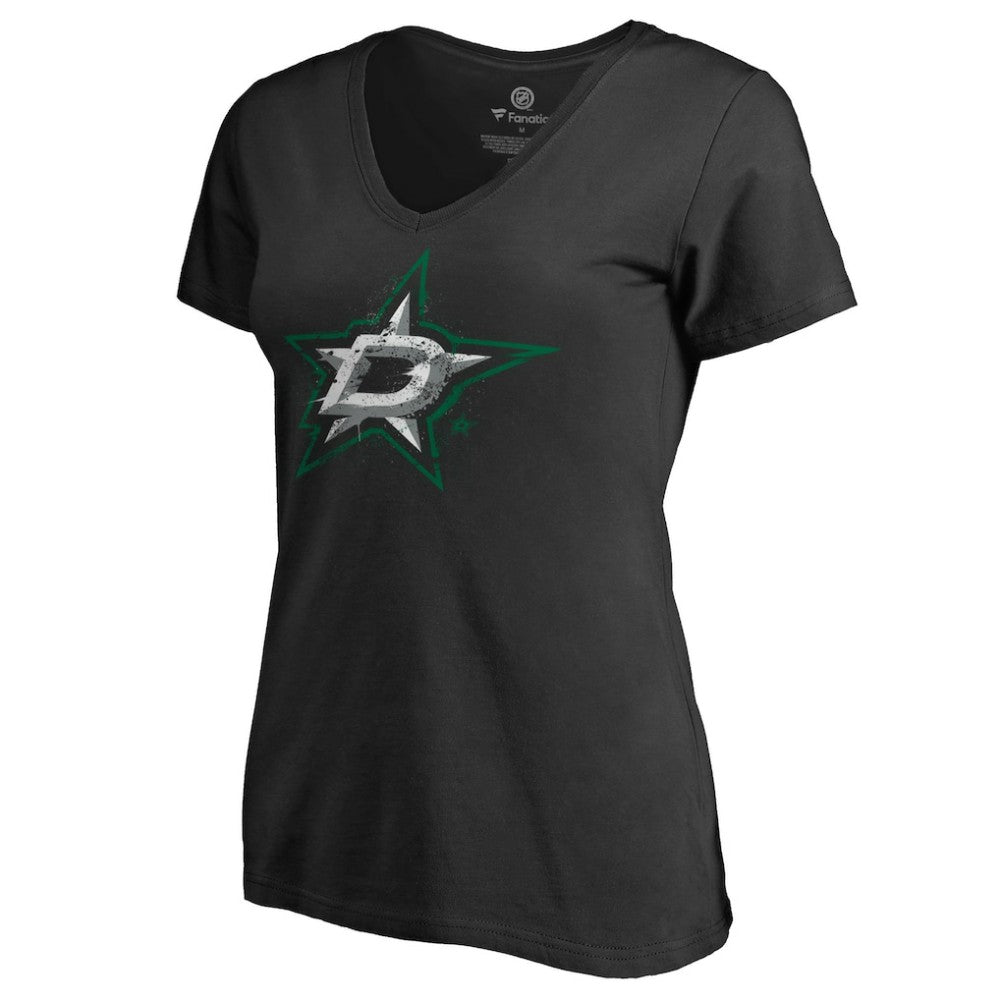 Dallas Stars Women's Splatter Logo V-Neck T-Shirt -  NHL T-shirts