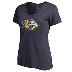 Nashville Predators Women's Splatter Logo V-Neck T-Shirt -  NHL T-shirts