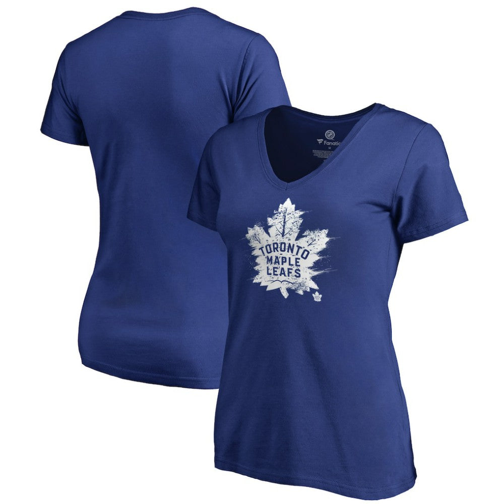 Toronto Maple Leafs Women's Splatter Logo V-Neck T-Shirt -  NHL T-shirts