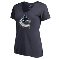 Vancouver Canucks Women's Splatter Logo V-Neck T-Shirt -  NHL T-shirts