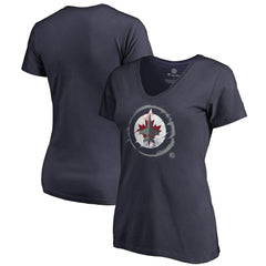 Winnipeg Jets Women's Splatter Logo V-Neck T-Shirt -  NHL T-shirts
