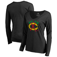 Chicago Blackhawks Women's Splatter Logo V-Neck Long Sleeve T-Shirt -  NHL T-shirts