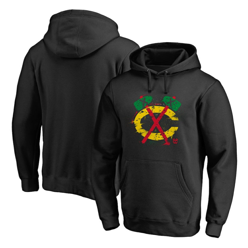 Chicago Blackhawks Splatter Logo Pullover Hoodie -  NHL Hoodies