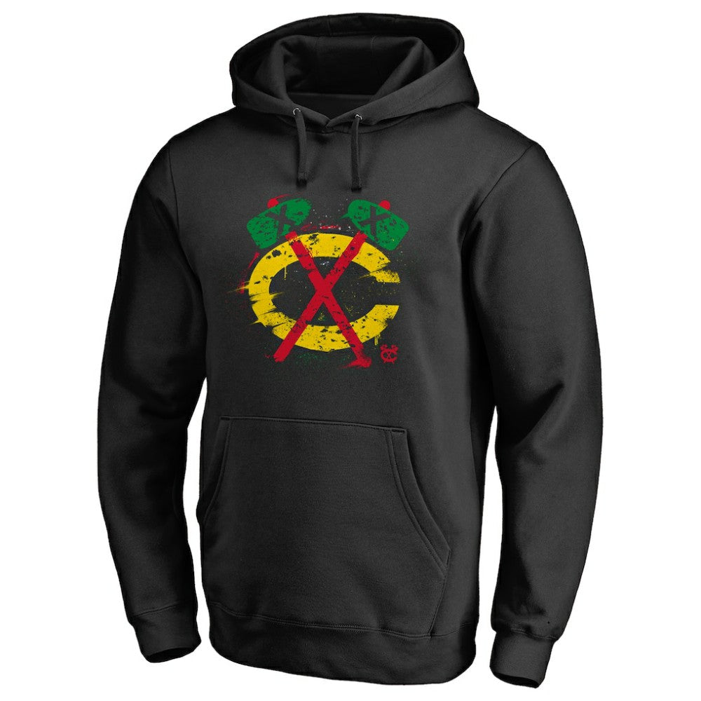 Chicago Blackhawks Splatter Logo Pullover Hoodie -  NHL Hoodies