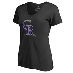Colorado Rockies Women's Splatter Logo V-Neck T-Shirt - MLB T-shirts