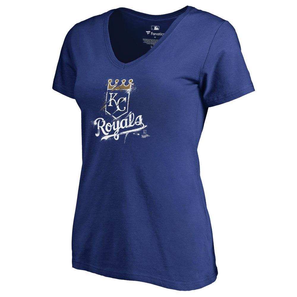 Kansas City Royals Women's Splatter Logo V-Neck T-Shirt - MLB T-shirts