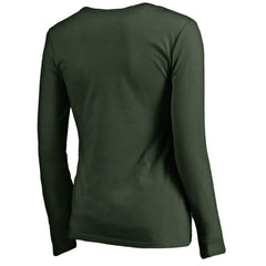 Athletics Women's Splatter Logo Long Sleeve V-Neck T-Shirt - MLB T-shirts