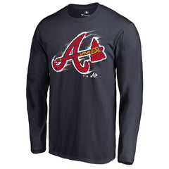 Atlanta Braves Splatter Logo Long Sleeve T-Shirt - MLB T-shirts