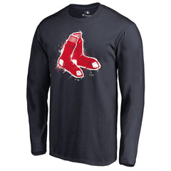 Boston Red Sox Splatter Logo Long Sleeve T-Shirt - MLB T-shirts